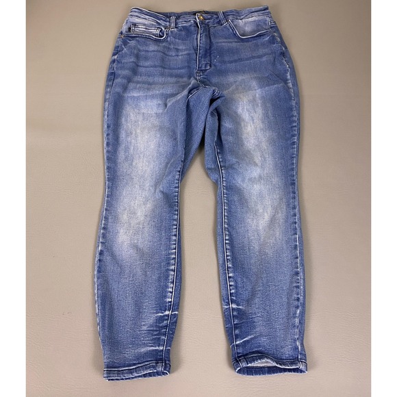 Judy Blue Denim - Judy Blue Jeans Women's Plus Size 16W Womens High Rise Skinny Medium Wash Blue *
